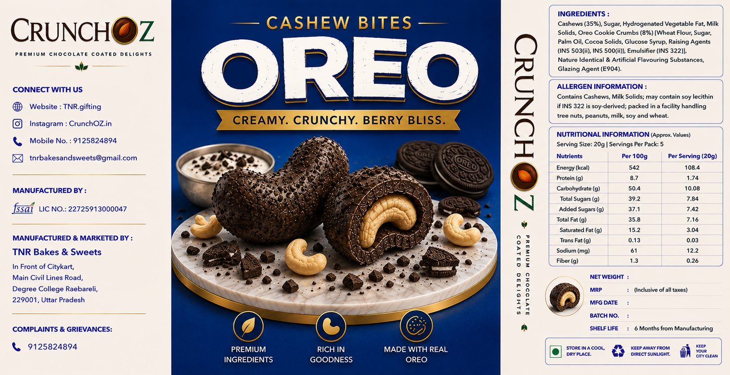 CrunchOz Oreo Cashew Bites