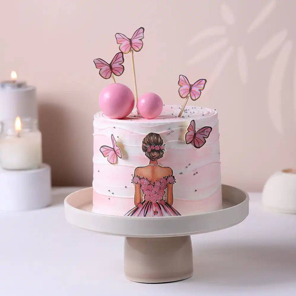 Butterfly Blush Bride To Be Cake