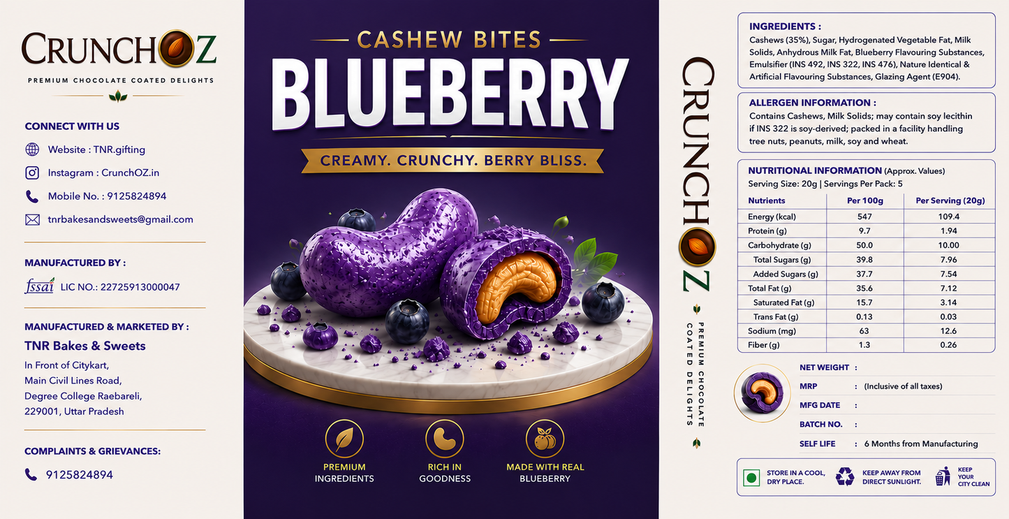 CrunchOz Blueberry Cashew Bites