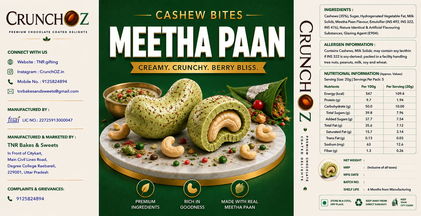 CrunchOz Meetha Paan Cashew Bites