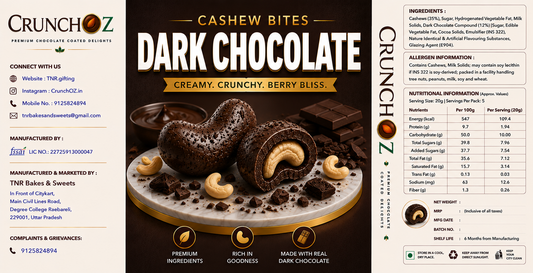 CrunchOz Dark Chocolate Cashew bites