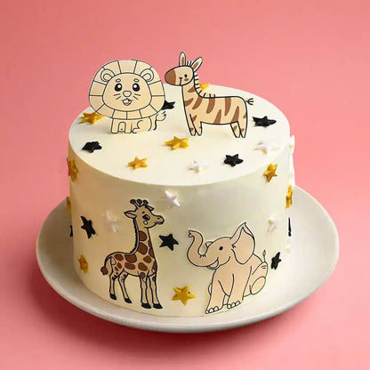 Jungle Safari Off White Cake