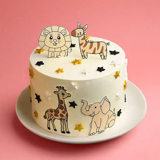 Jungle Safari Off White Cake