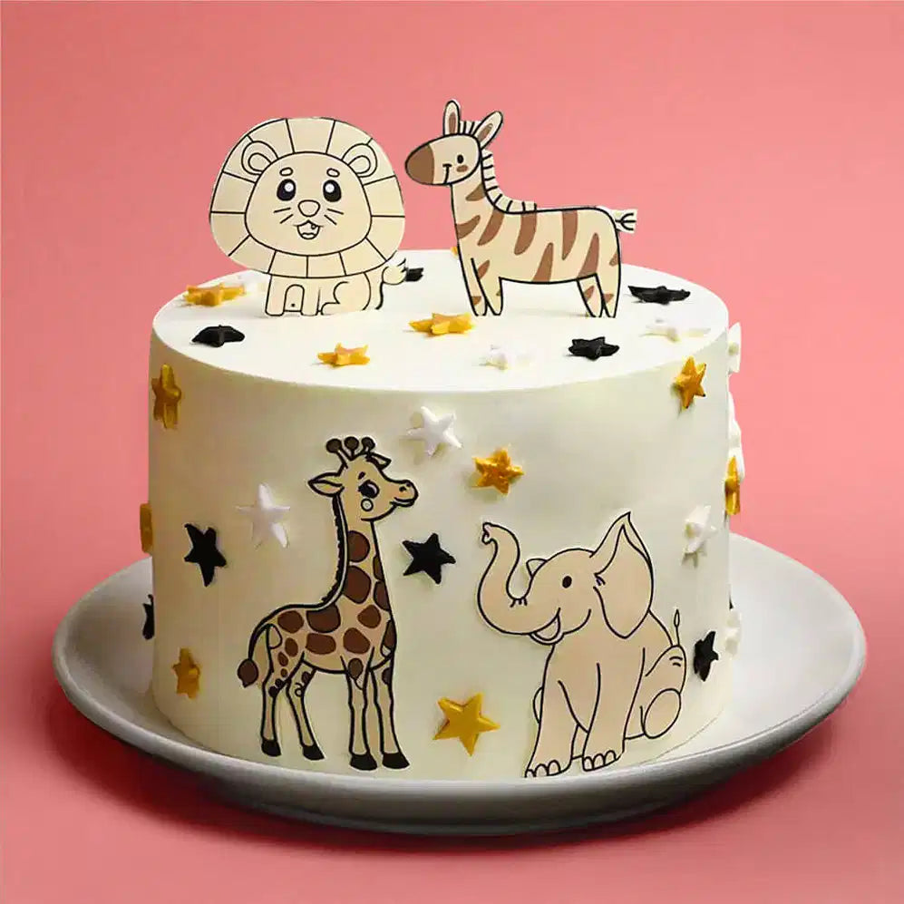 Jungle Safari Off White Cake