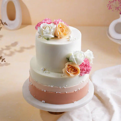 Petals N Pearls Ombre Cake