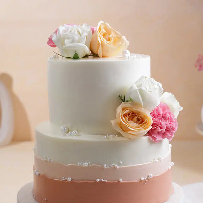Petals N Pearls Ombre Cake