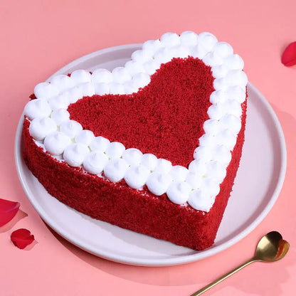 Red Velvet Heart Cake With Love Topper