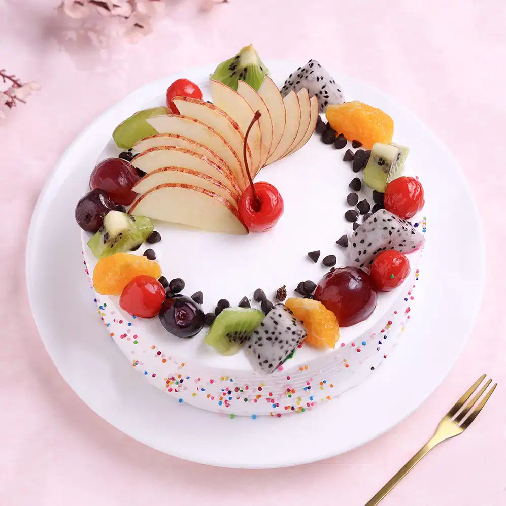 Fruits & Sprinkles Vanilla Cake