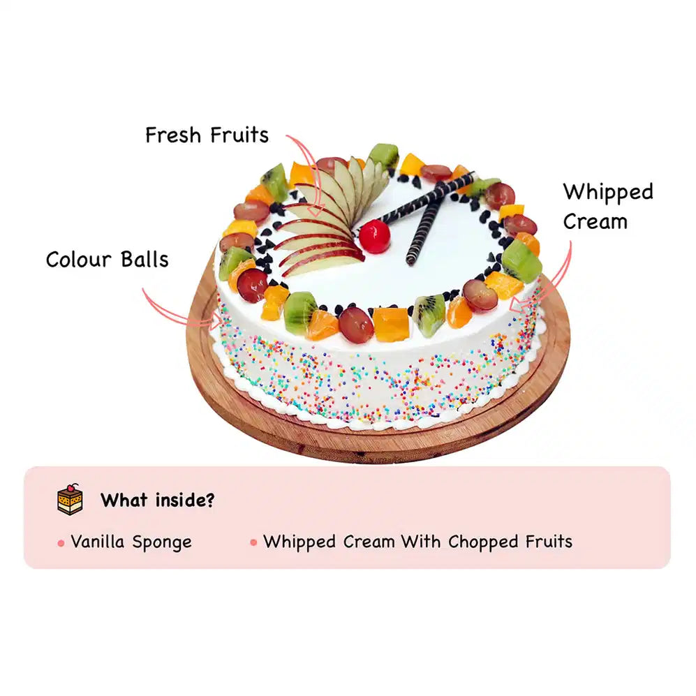 Fruits & Sprinkles Vanilla Cake