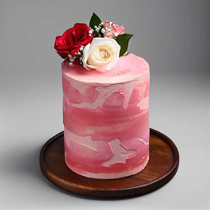 Floral Ombre Pink Wedding Cake