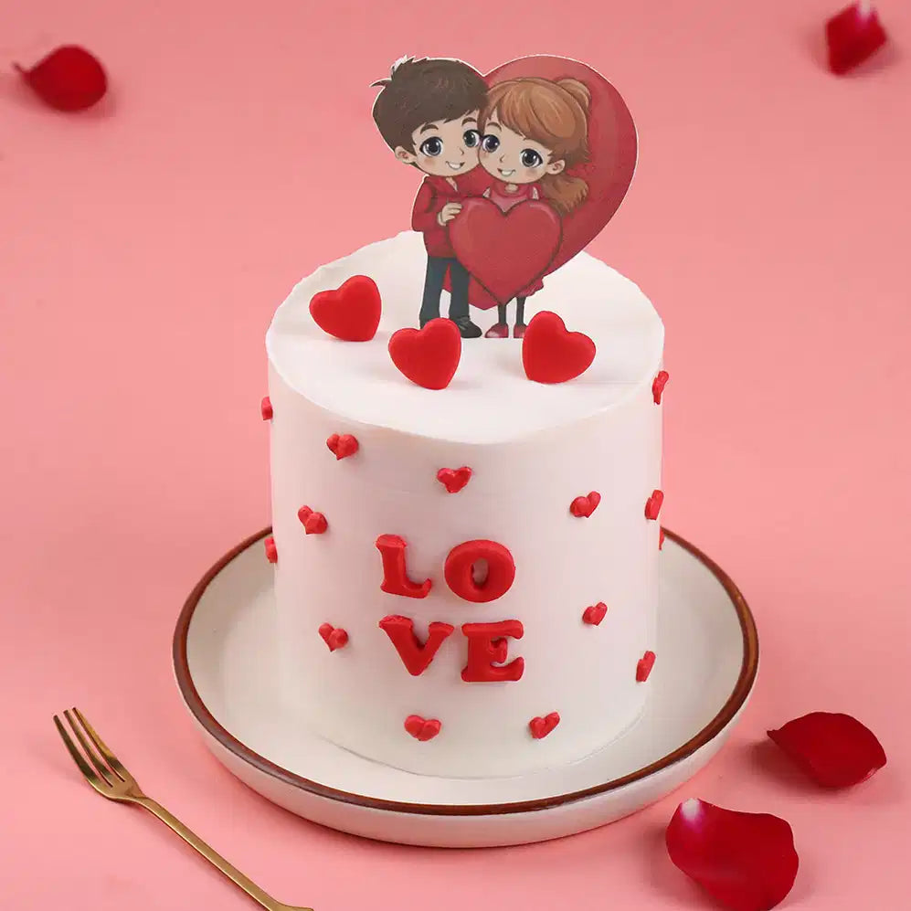 Tale of Two Hearts Cake